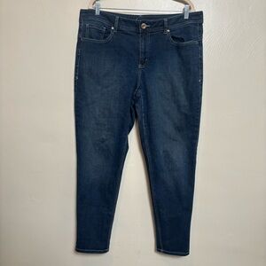 Lane Bryant Women's Jeans Genius‎ Fit Skinny Dark Blue Wash Size 18